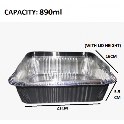 FOIL 4153 TRAY + PLASTIC LID 5'S FOIL 4153 TRAY + PLASTIC LID 5'S